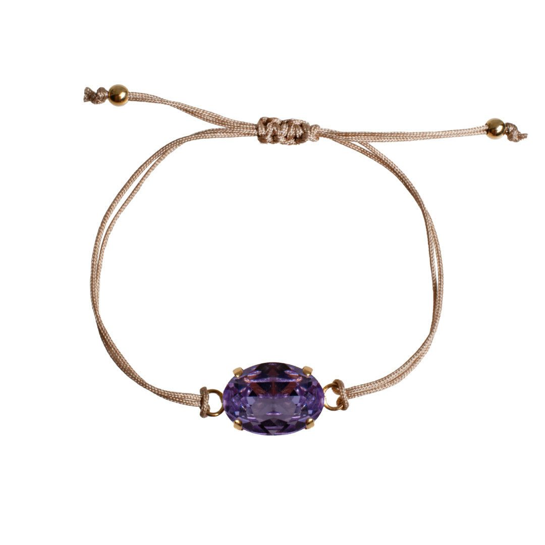 Pulsera de Cordón con Piedra Ovalada