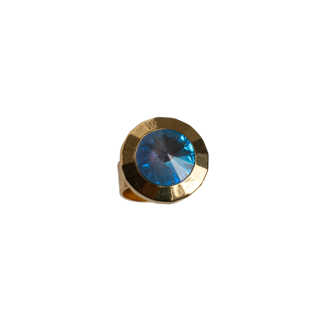 Anillo Ajustable con Cristal circular Grande