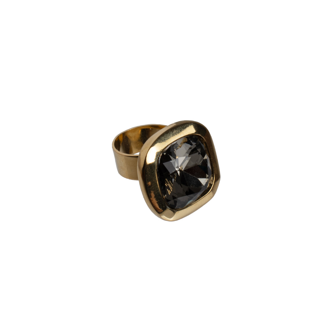 Anillo Ajustable con Cristal cuadrado Grande