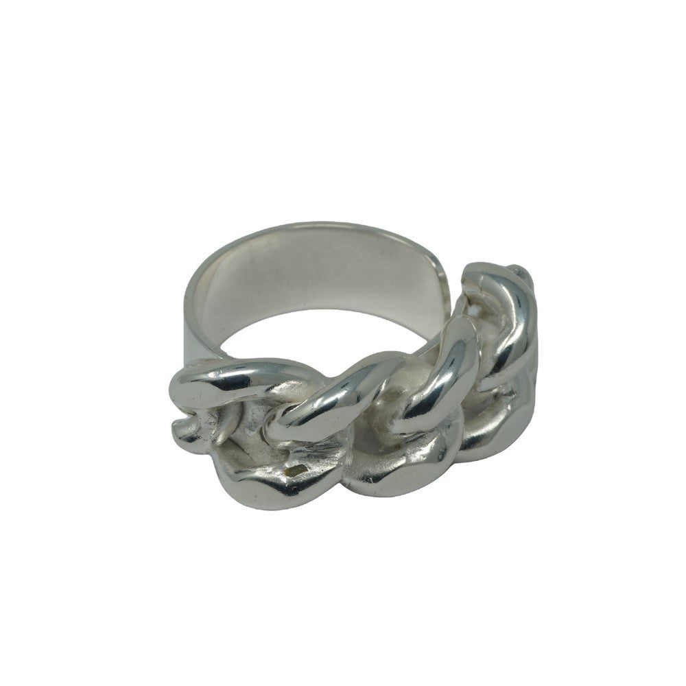 Anillo Plateado de Cadena