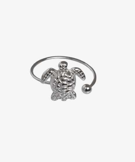 Anillo Ajustable con Motivo Plateado