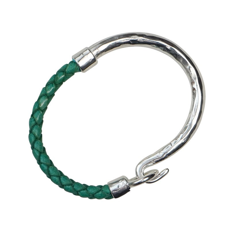 Pulsera de Cuero Plateada