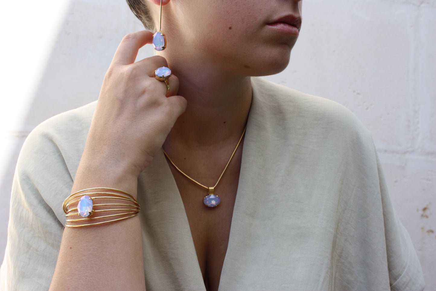 Conjunto de Cristal Ovalado