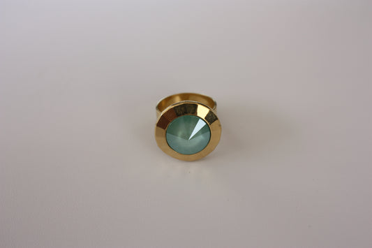 Anillo Ajustable con Cristal circular Grande