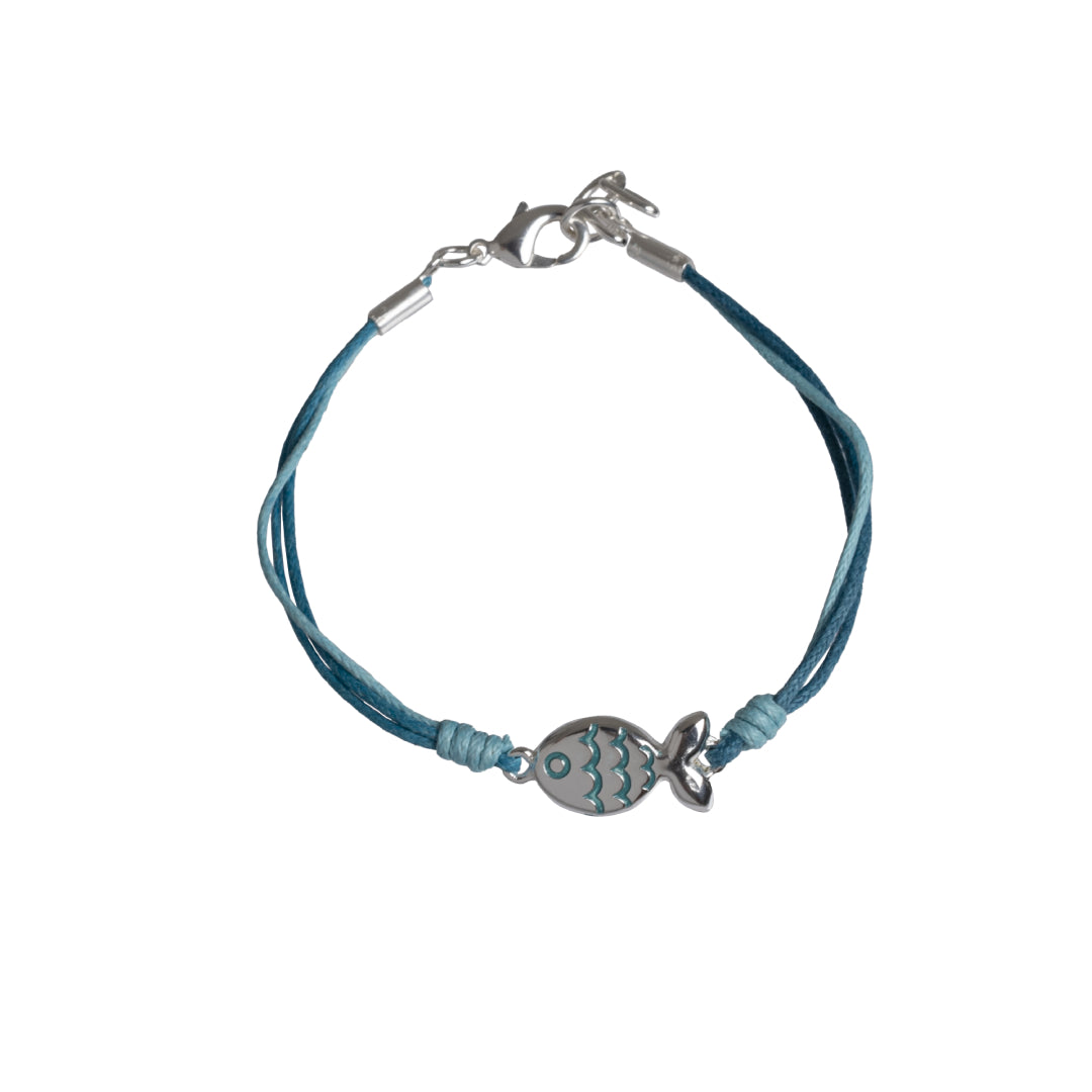 Pulsera de Triple Cordón con Colgante de Pez