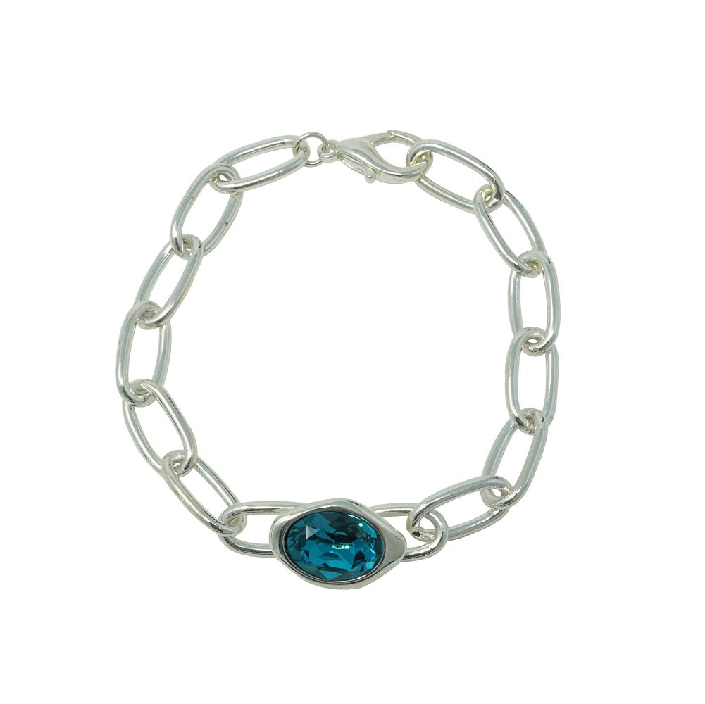 Pulsera de Cadena con Cristal Ovalado