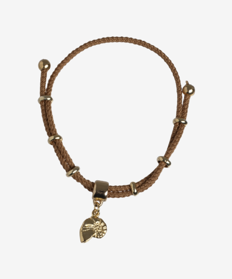 Pulsera de Cordón y Colgante Plateado Esmaltado