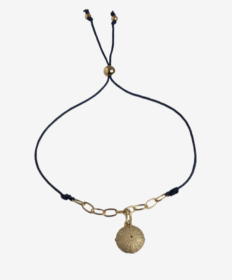 Pulsera de Cadena y Cordón con Colgante de Erizo