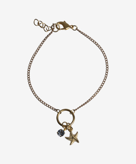 Pulsera de Cadena con Colgante de Estrella Dorada y Cristal