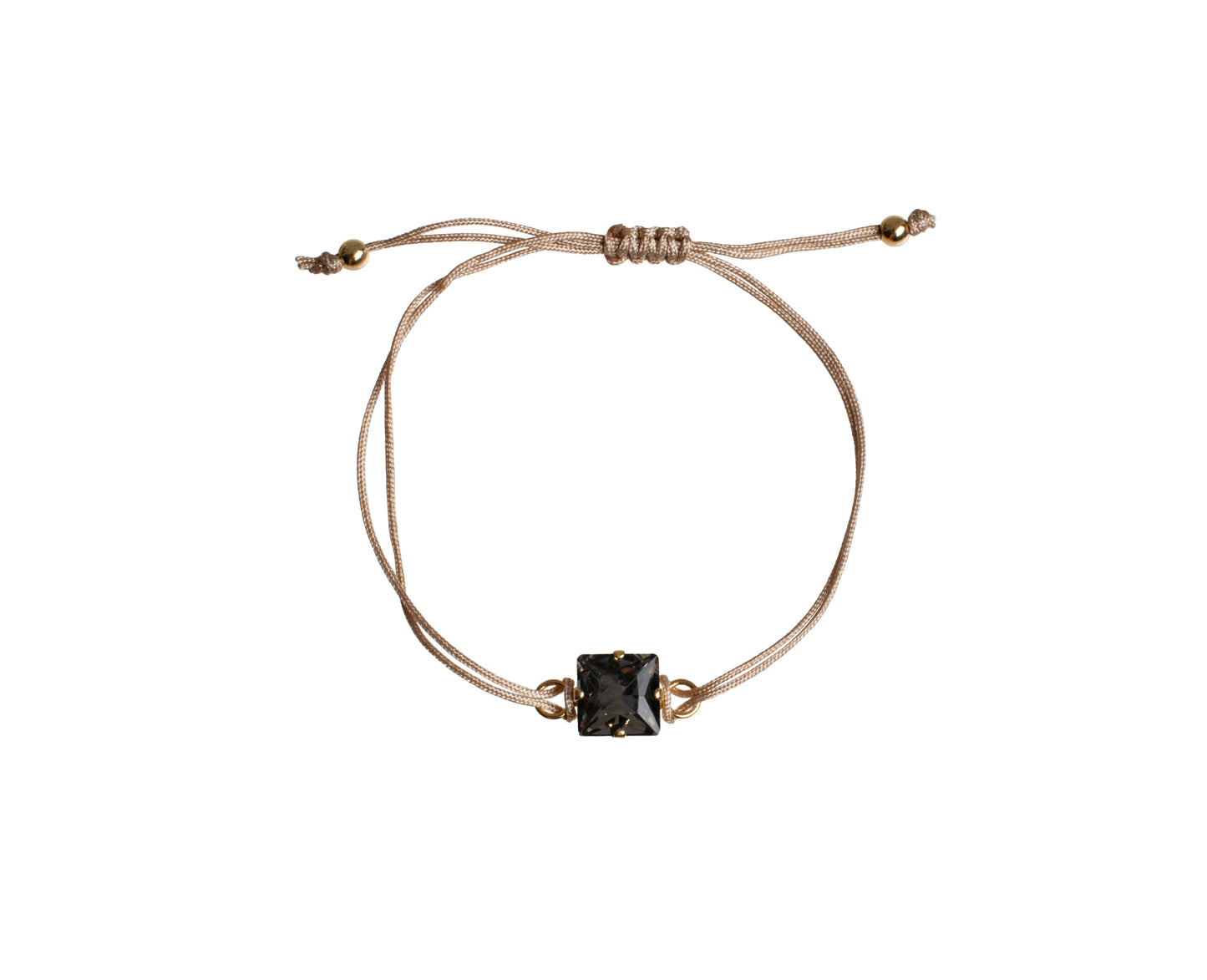 Pulsera de Cordón con Cristal Cuadrado