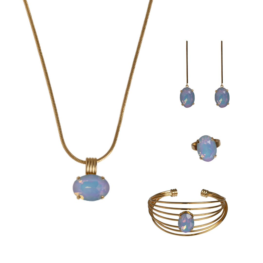 Conjunto de Cristal Ovalado